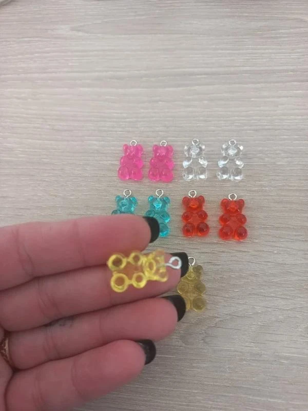 Lot De Pendientes "Osito" De Resina – photo 2